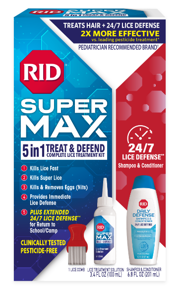 rid supermax 5 in 1 treat & defend lice treatment kit